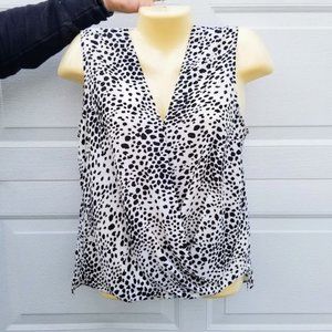 (Sale) Adriana Papell sleeveless wrap blouse sz Large